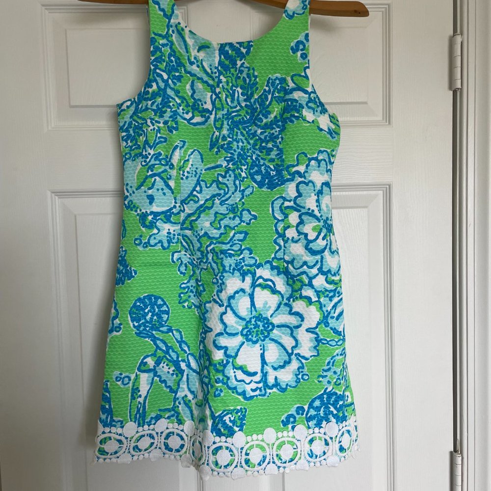 LILLY PULITZER DALIA DRESS GIRLS SIZE 14 GO GO GREEN